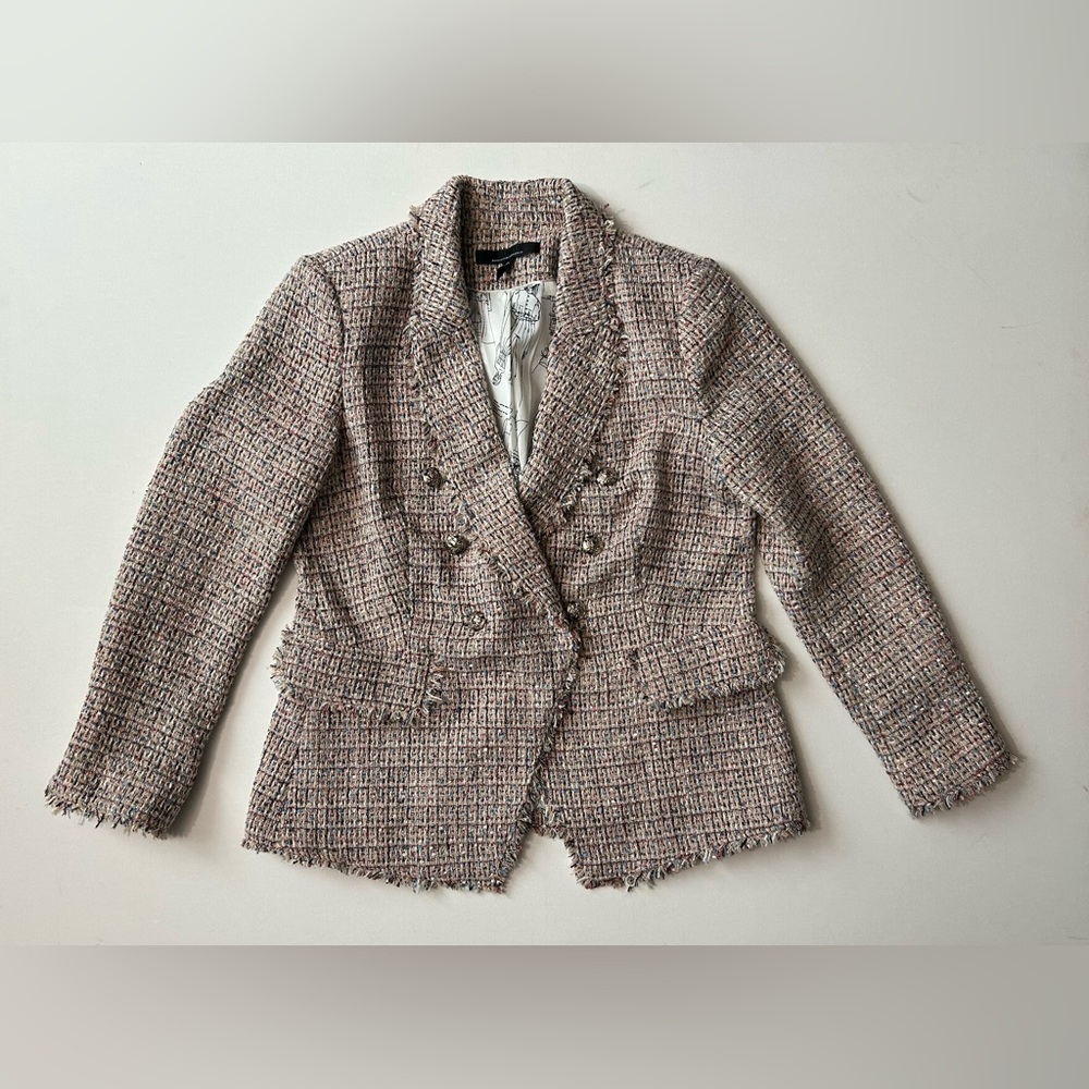 WHBM White House Black Market Studio Tweed Knit Blazer Jacket Coat Chic Sz 12 - Picture 2 of 16